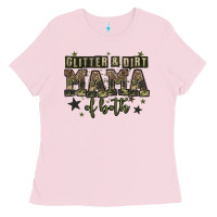 Bubblegum Pink glitter and dirt mama of both Ladies Tee - Zillion Design Studio