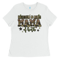White glitter and dirt mama of both Ladies Tee - Zillion Design Studio
