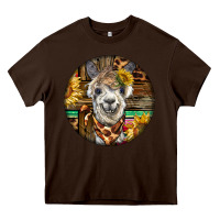 Chocolate Brown western alpaca Heavy Core Tee - BarkalooDesign
