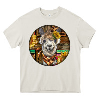 Cream western alpaca Heavy Core Tee - BarkalooDesign