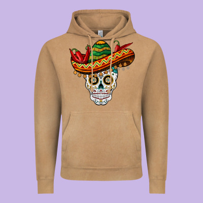 Cinco De Mayo Sombrero Skull Vintage Hoodie Designed By Barkaloodesign
