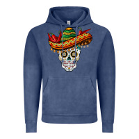 Vintage Denim cinco de mayo sombrero skull Vintage Hoodie - BarkalooDesign