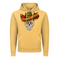 Vintage Mustard cinco de mayo sombrero skull Vintage Hoodie - BarkalooDesign