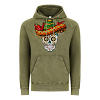 Vintage Olive cinco de mayo sombrero skull Vintage Hoodie - BarkalooDesign