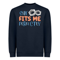 Navy she fits me perfectly Heavyweight Sweatshirt - MaliasSmallBusiness