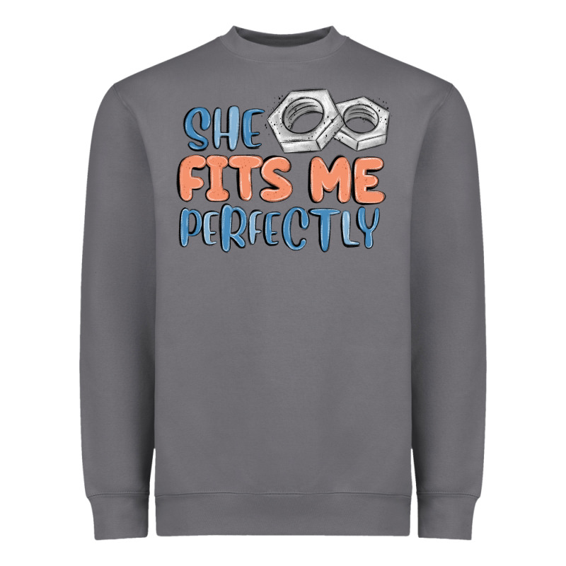 She Fits Me Perfectly Heavyweight Sweatshirt by MaliasSmallBusiness | Teevron