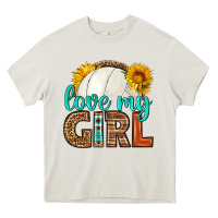 Cream love my girl volleyball Heavy Core Tee - HRA Design Shop