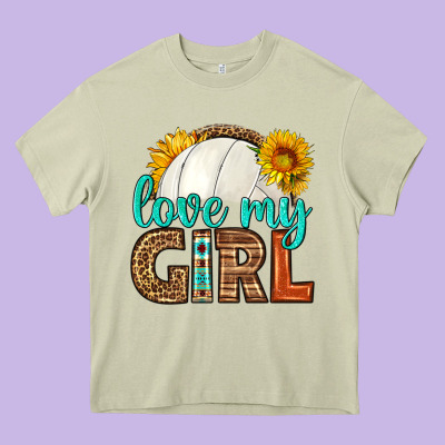 Love My Girl Volleyball Heavy Core Tee Designed By Hra Design Shop