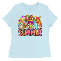 Baby Blue hello summer gnomes Ladies Tee - Zillion Design Studio