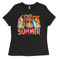 Black hello summer gnomes Ladies Tee - Zillion Design Studio