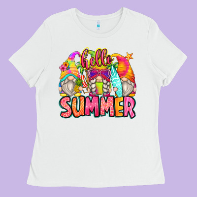 Hello Summer Gnomes Ladies Tee Designed By Zillion Design Studio