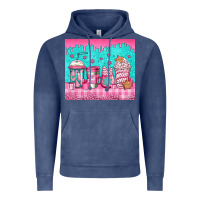 Vintage Denim pink christmas coffee Vintage Hoodie - Jasminsmagicworld