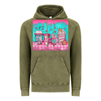 Vintage Olive pink christmas coffee Vintage Hoodie - Jasminsmagicworld