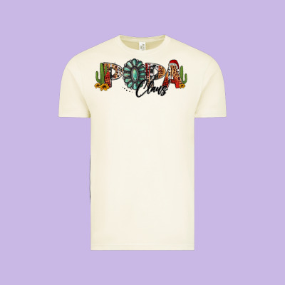 Western Christmas Papa Claus Sunflowers And Cactus Vintage Tee Designed By Jasminsmagicworld