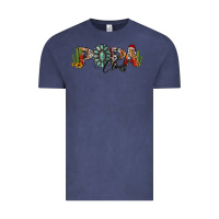 Vintage Denim western christmas papa claus sunflowers and cactus Vintage Tee - Jasminsmagicworld