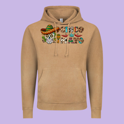 Cinco De Mayo Skull Vintage Hoodie Designed By Barkaloodesign