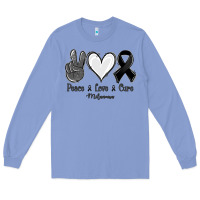 Colony Blue Peace love cure Melanoma Cancer Long Sleeve Tee - NancyCooperArtShop