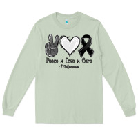 Peace Love Cure Melanoma Cancer Long Sleeve Tee | Teevron