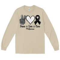 Mushroom Peace love cure Melanoma Cancer Long Sleeve Tee - NancyCooperArtShop