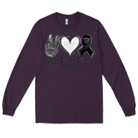 Plum Peace love cure Melanoma Cancer Long Sleeve Tee - NancyCooperArtShop
