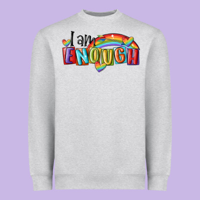 I Am Enough Lgbt Heavyweight Sweatshirt Designed By Maliassmallbusiness