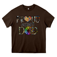 Chocolate Brown proud autism dad Heavy Core Tee - SublimationCraftShop