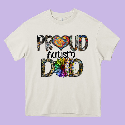 Proud Autism Dad Heavy Core Tee Designed By Sublimationcraftshop