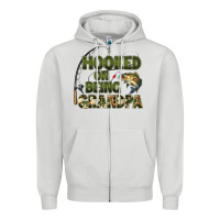 Dove Grey fish lures hooked on being grandpa Zipper Hoodie - Artiststas