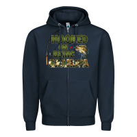 Navy fish lures hooked on being grandpa Zipper Hoodie - Artiststas