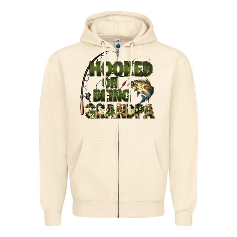 Fish Lures Hooked On Being Grandpa Zipper Hoodie by Artiststas | Teevron