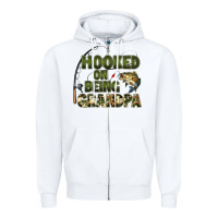 White fish lures hooked on being grandpa Zipper Hoodie - Artiststas