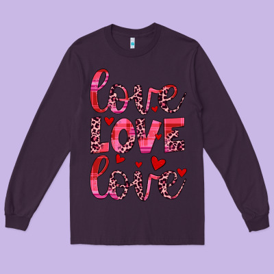 Love Valentines Day Long Sleeve Tee Designed By Jahusdesignshop