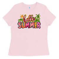 Bubblegum Pink hello summer Ladies Tee - Zillion Design Studio