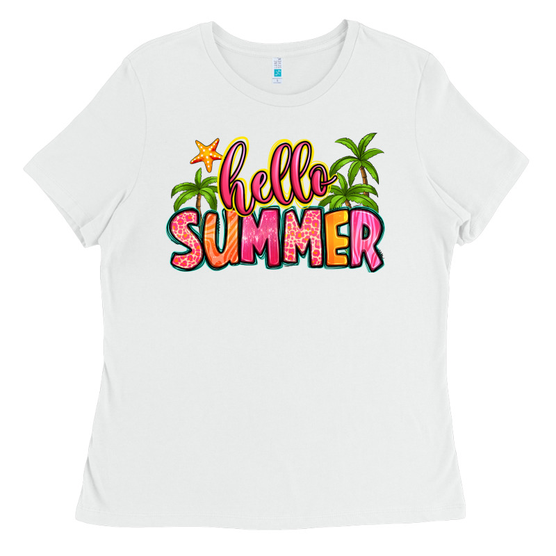 Hello Summer Ladies Tee by Zillion Design Studio | Teevron