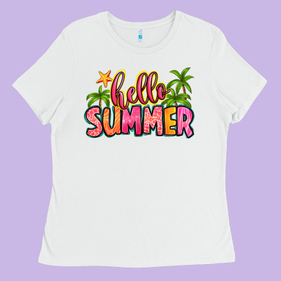Hello Summer Ladies Tee Designed By Zillion Design Studio