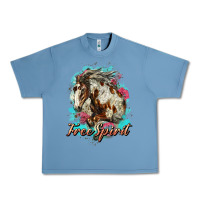 Pebble Blue free spirit mustang horse Urban Heavy Tee - LillyAllenDesigns