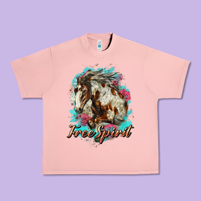 Free Spirit Mustang Horse Urban Heavy Tee Designed By Lillyallendesigns