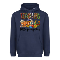 Navy Teaching Little Pumpkins Heavyweight Hoodie - texasbilliewilder