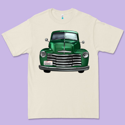 Western Green Truck Front View Premium Tee Designed By Fadigitalartstudio