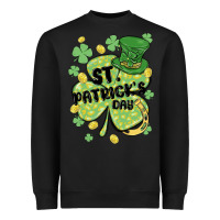 Black st. patrick's day shamrock Heavyweight Sweatshirt - MaliasSmallBusiness