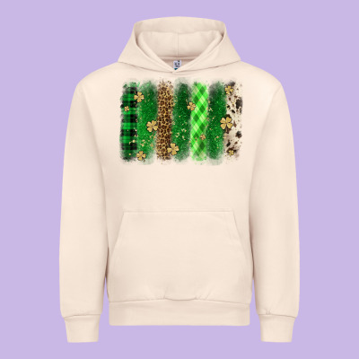 St. Patrick's Day Brushstroke Urban Hoodie Designed By Oliviacreatesart