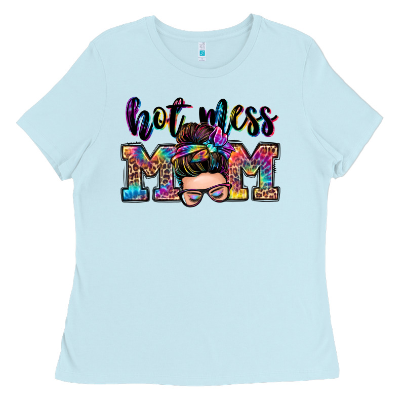 Hot Mess Mom Messy Bun Ladies Tee by Zillion Design Studio | Teevron