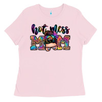 Bubblegum Pink hot mess mom messy bun Ladies Tee - Zillion Design Studio