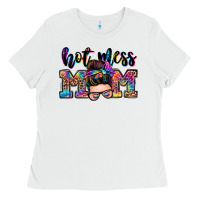 White hot mess mom messy bun Ladies Tee - Zillion Design Studio