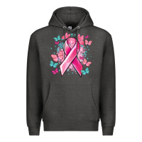 Charcoal Heather Breast Cancer ribbon Cancer Awareness Premium Hoodie - HowdyJamesFarm