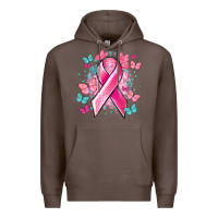 Coffee Breast Cancer ribbon Cancer Awareness Premium Hoodie - HowdyJamesFarm