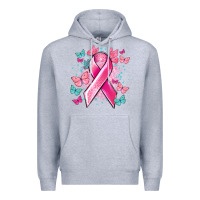 Heather Grey Breast Cancer ribbon Cancer Awareness Premium Hoodie - HowdyJamesFarm