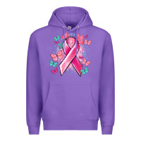 Purple Breast Cancer ribbon Cancer Awareness Premium Hoodie - HowdyJamesFarm