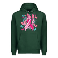 Sports Green Breast Cancer ribbon Cancer Awareness Premium Hoodie - HowdyJamesFarm