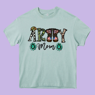 Army Mom Heavy Core Tee Designed By Sublimationcraftshop